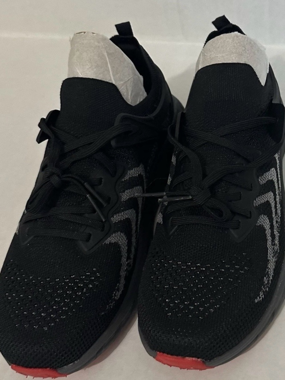 Men's Black Knit Athletic Sneakers - Casual Performance Shoe